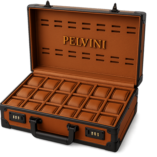 Luxury Pelandro® Briefcase - Cognac